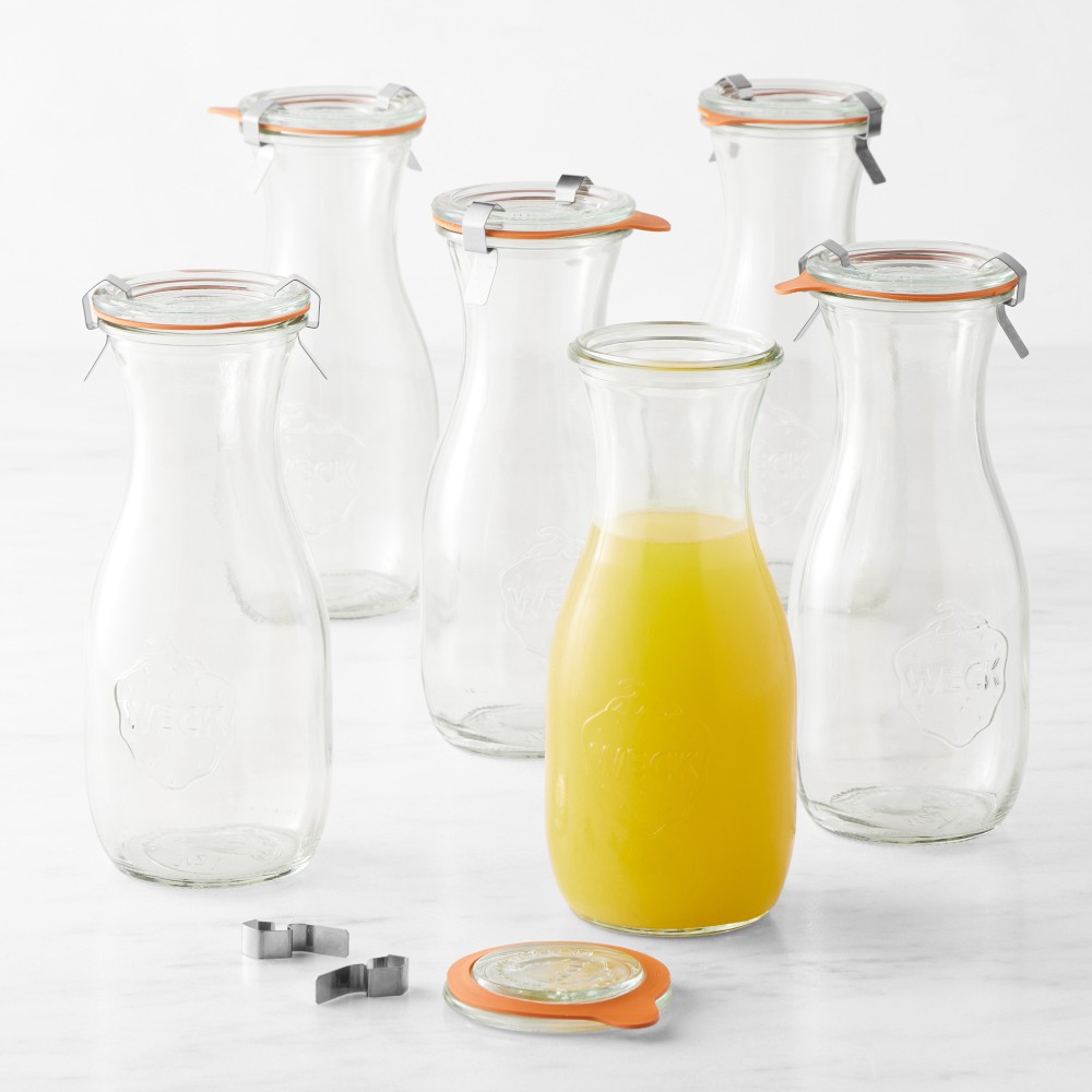 Weck Juice Jars, 19.6 oz, Set of 6 - 19.6 oz, Set of 6