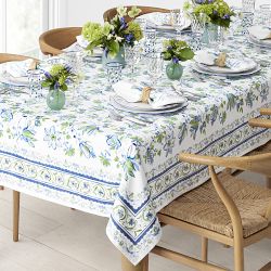 Painted Vine Tablecloth, Blue