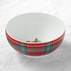 Red Tartan Small Serving Bowl