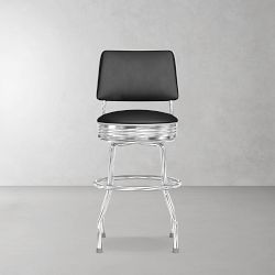 Upholstered Cushion-Back Diner Stool