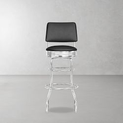 Upholstered Cushion-Back Diner Stool