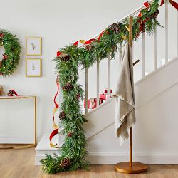 OPEN BOX: Balsam Hill Outdoor Winter Evergreen Garland, 10', LED Clear