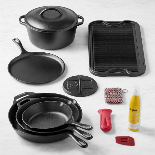 Lodge Classic Seasoned Cast Iron 8-Piece Cookware Set With Care Kit Simolary simolary.com