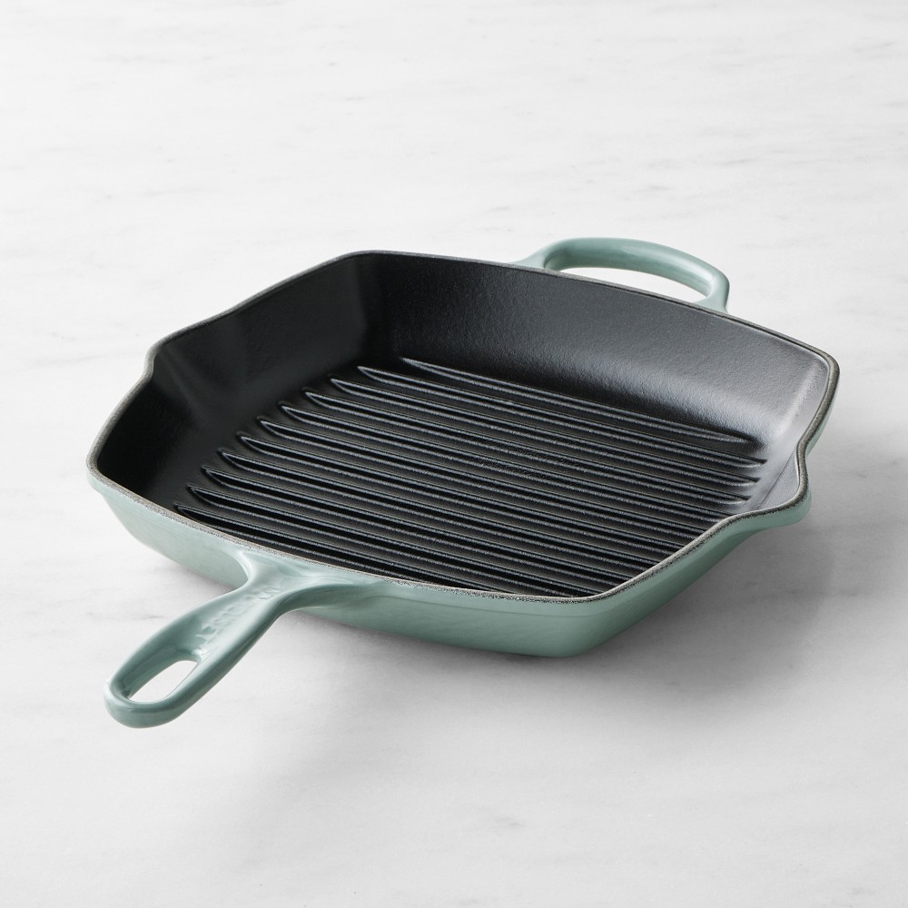 Le Creuset Signature Enameled Cast Iron Square Grill Pan - 10", Sea Salt