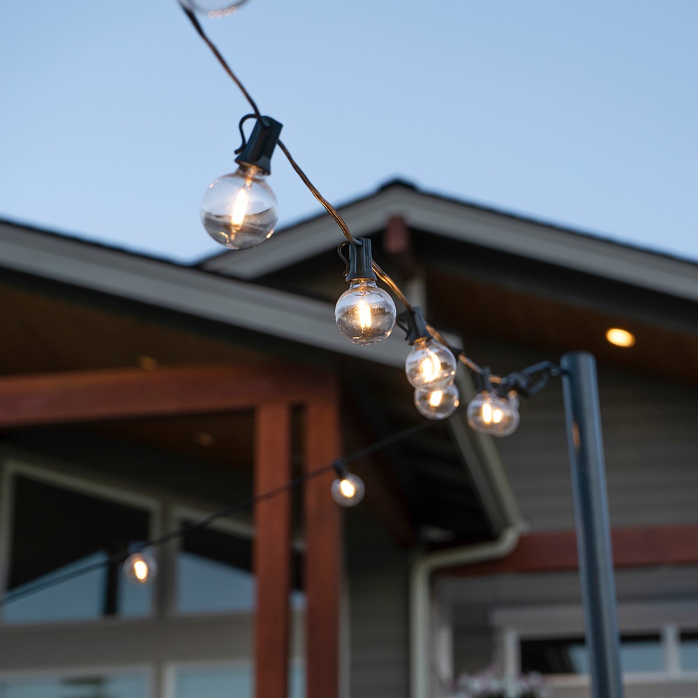 IYN G40 Bistro String Lights - 25 Bulbs, Black