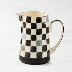 MacKenzie-Childs Stoneware Check Pitcher, Black