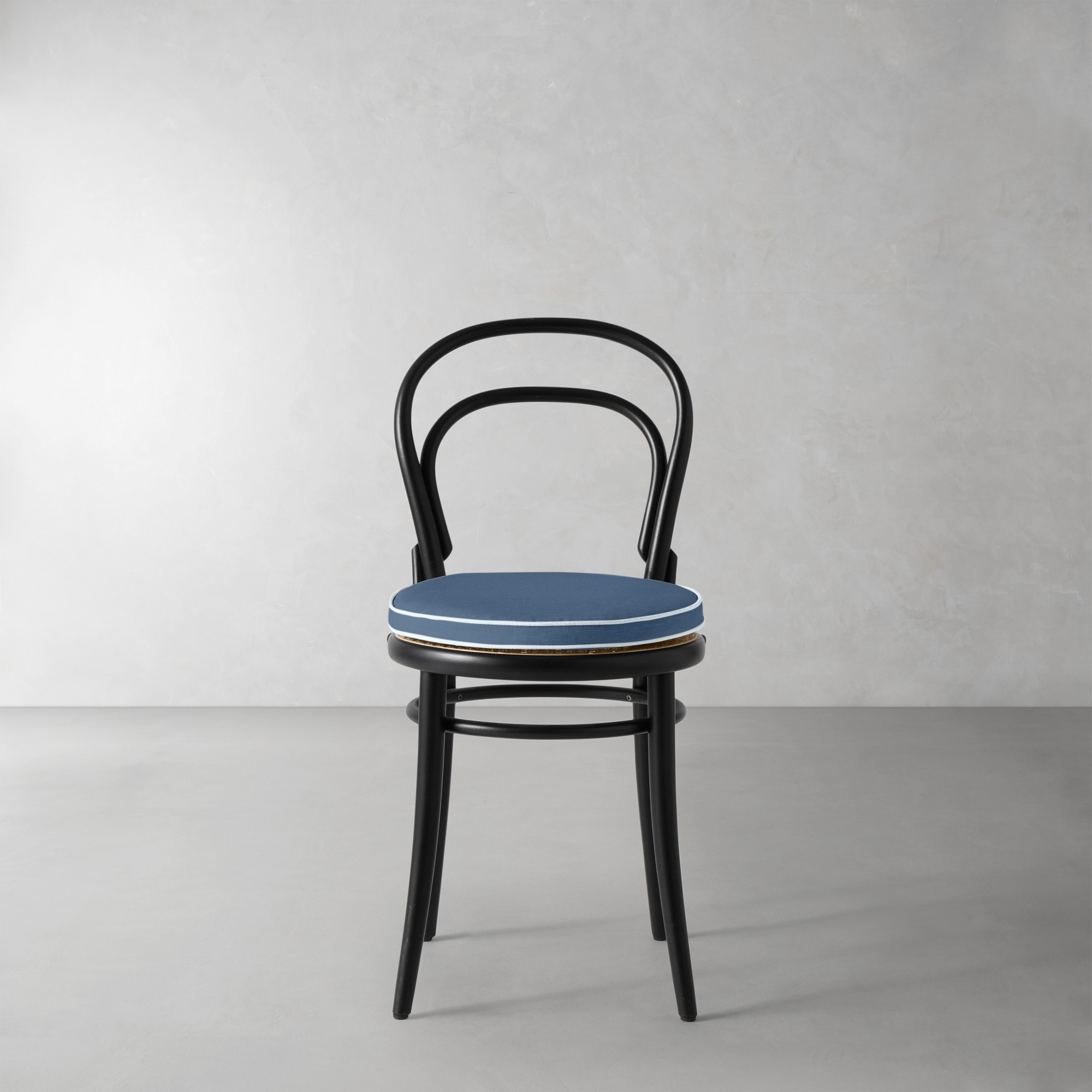 Sunbrella Performance Canvas, Denim Blue with Light Blue Piping