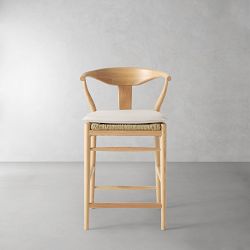 Baldwin Counter Stool Cushion, Sunbrella Performance Canvas, Canvas