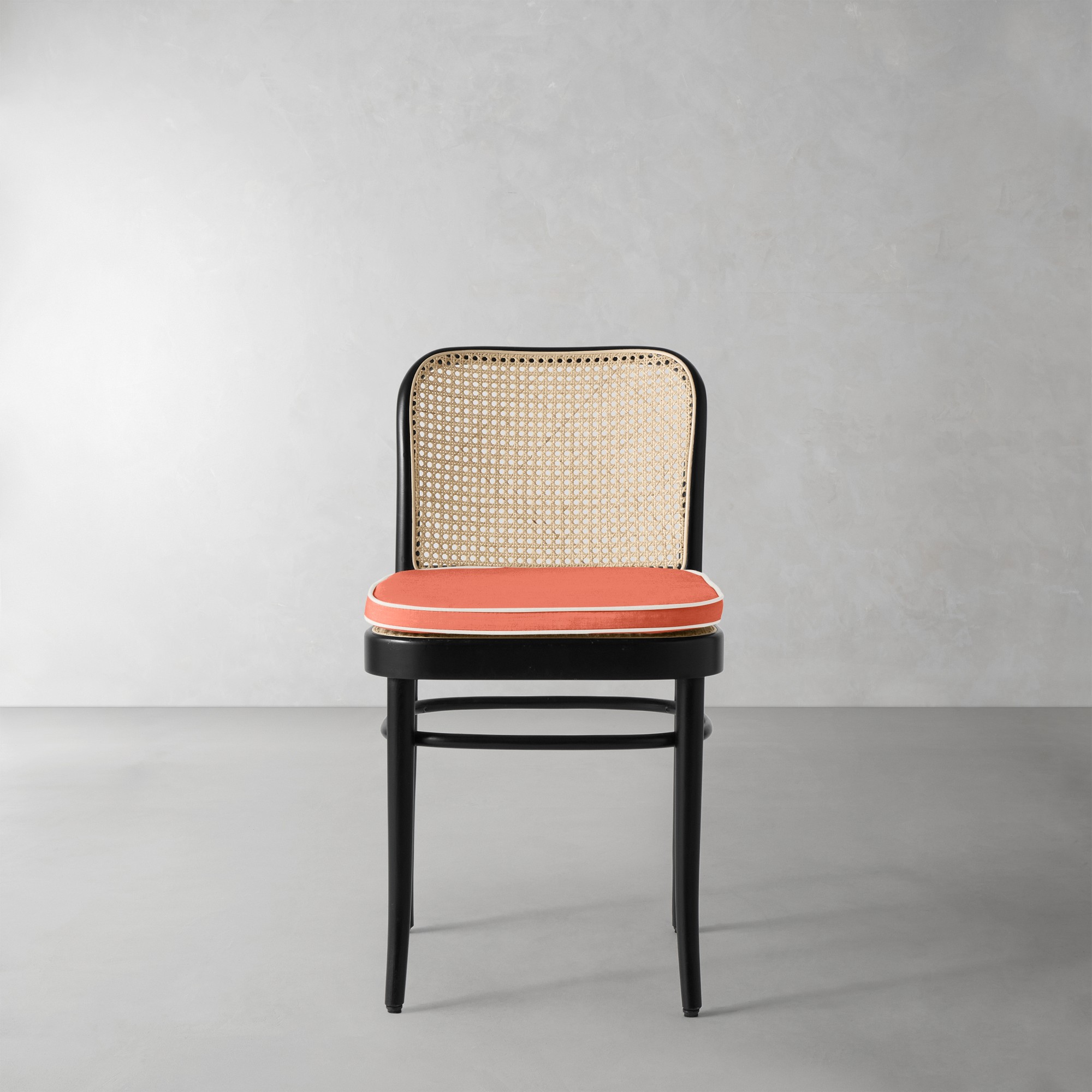 Sunbrella Performance Canvas, Persimmon with White Piping