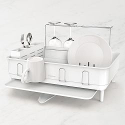 simplehuman™ Steel Frame Kitchen Dishrack, White