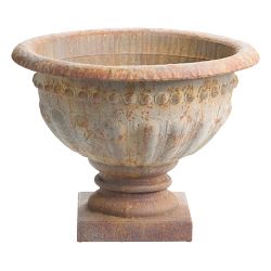 Antique Brown Metal Urn, 24.5"