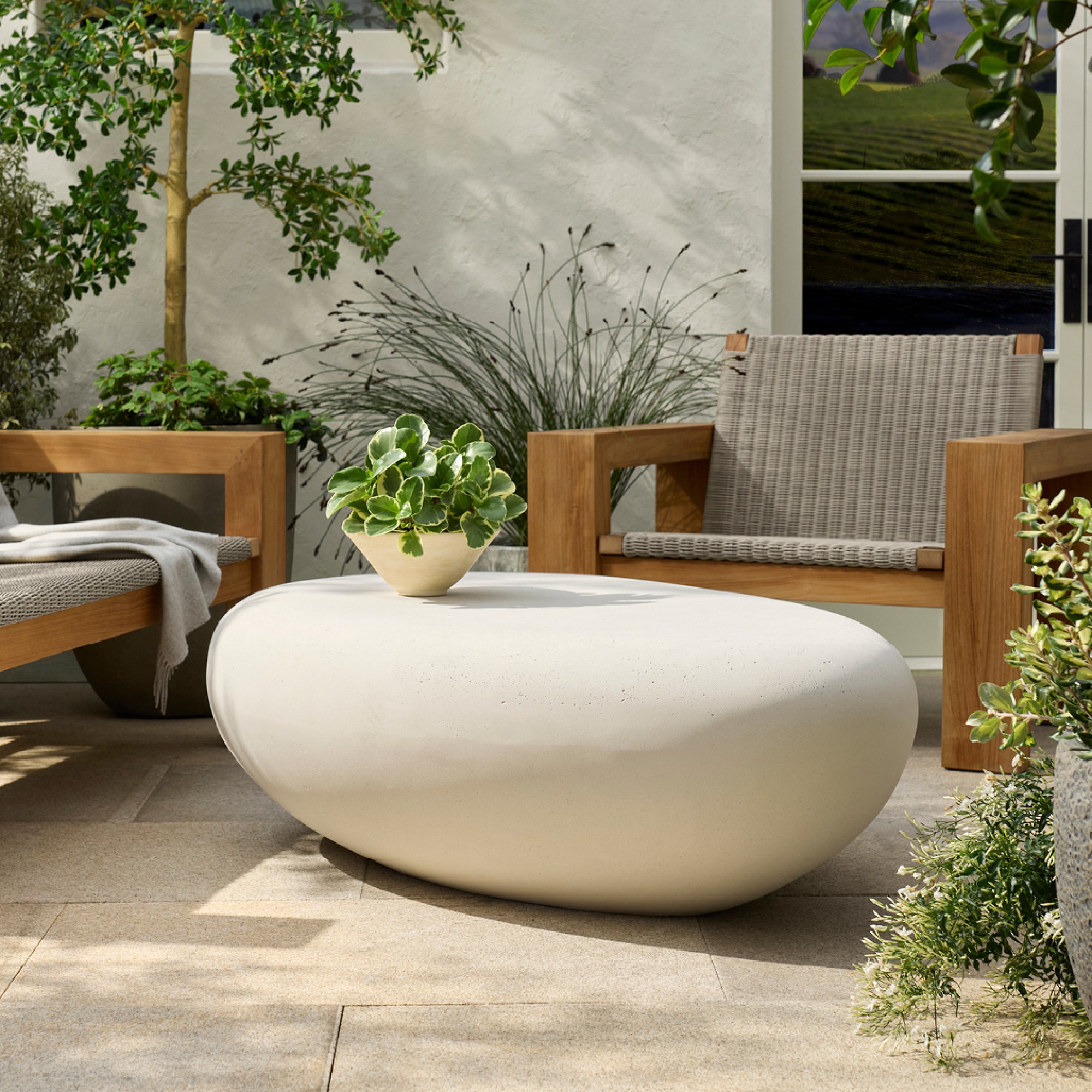 River Stone Coffee Table (42″-54″) Simolary simolary.com