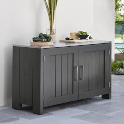 Larnaca Outdoor Slate Grey Metal 2-Door Cabinet (54.5")