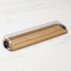 Farberware Build-a-Board 7 in. x 22 in. Rectangular Bamboo Charcuterie Board with Locking Lid
