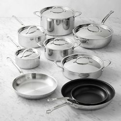 Hestan ProBond Luxe Professional Clad Stainless-Steel 15-Piece Cookware Set