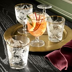 Morris &amp; Co. x Williams Sonoma Etched Goblets, 13-oz