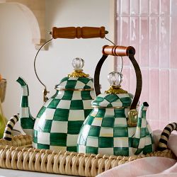 MacKenzie-Childs Emerald Check Tea Kettle