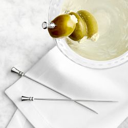 Heirloom Silver Cocktail Picks, Set of 6