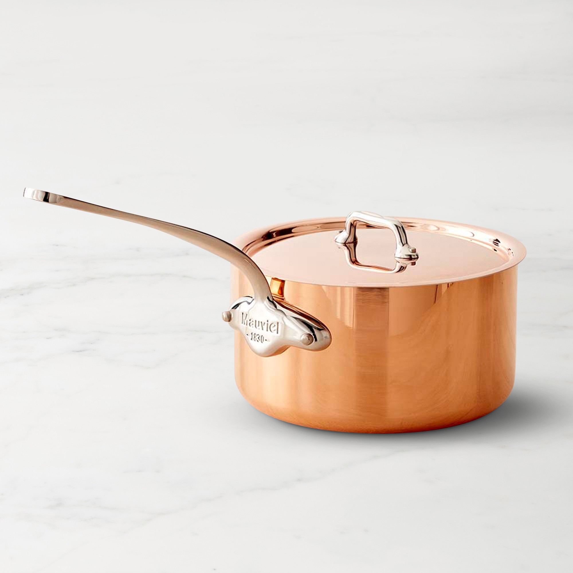 Mauviel M’3S Copper Saucepan with Stainless-Steel Handles Simolary simolary.com