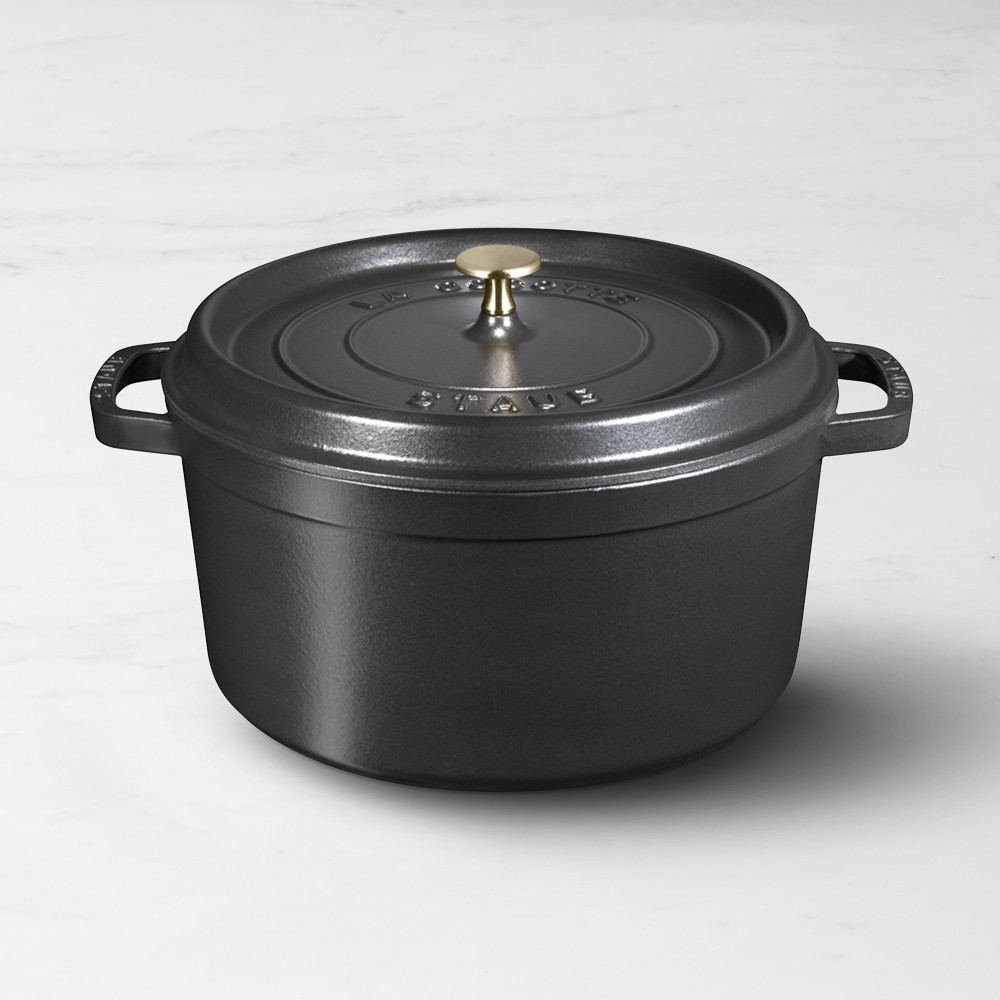 Staub Enameled Cast Iron Round Dutch Oven - 7-Qt., Matte Black