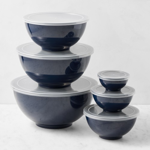Melamine Mixing Bowls with Lid, Set of 6, Navy
