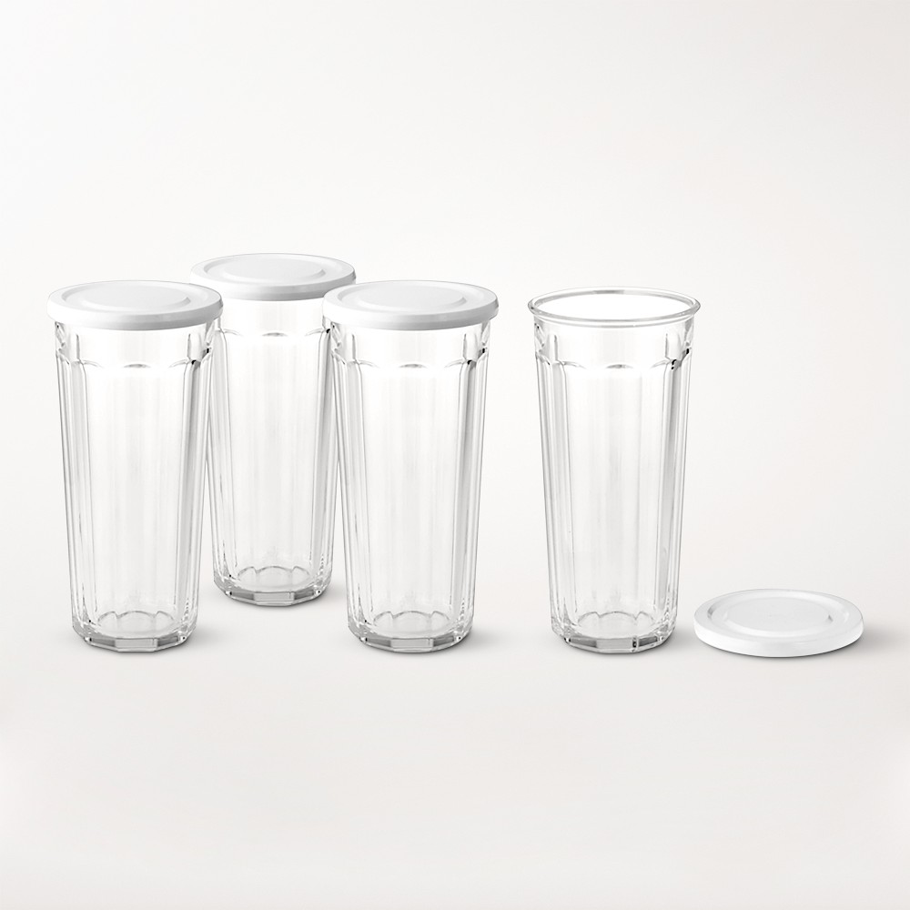 Working Drinking Glasses with Lids - Set of 4 - 24 oz. | Williams