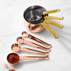 Williams Sonoma Copper Measuring Cups and Spoons, Set of 8
