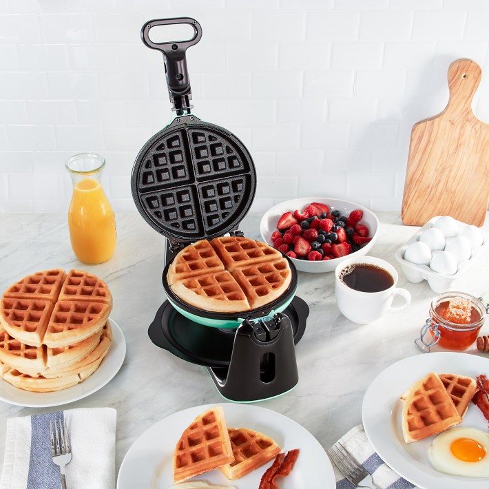 Dash Flip Belgian Waffle Maker Aqua