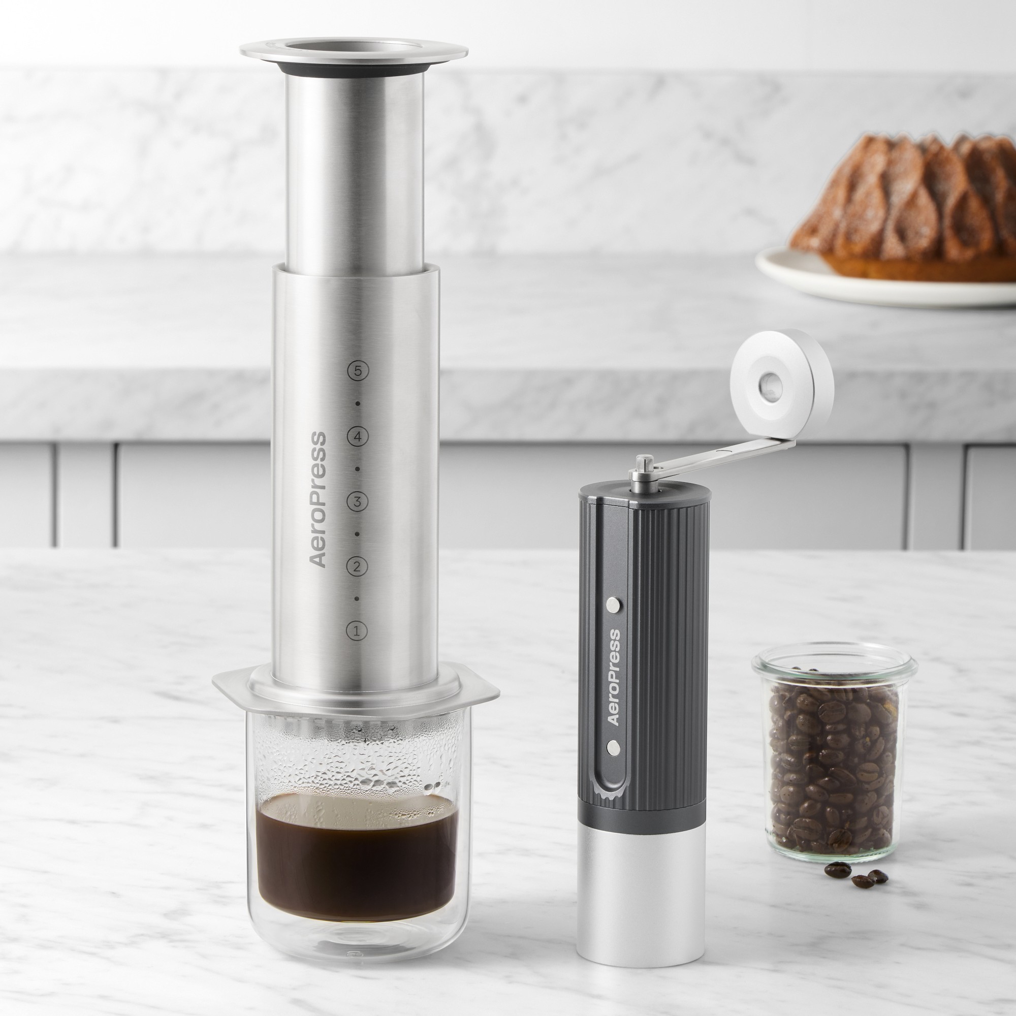 AeroPress Stainless Steel Coffee Press & Manual Grinder Sansujyuku sansujyuku.com