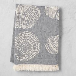 Shell Throw, 51" X 67", Blue