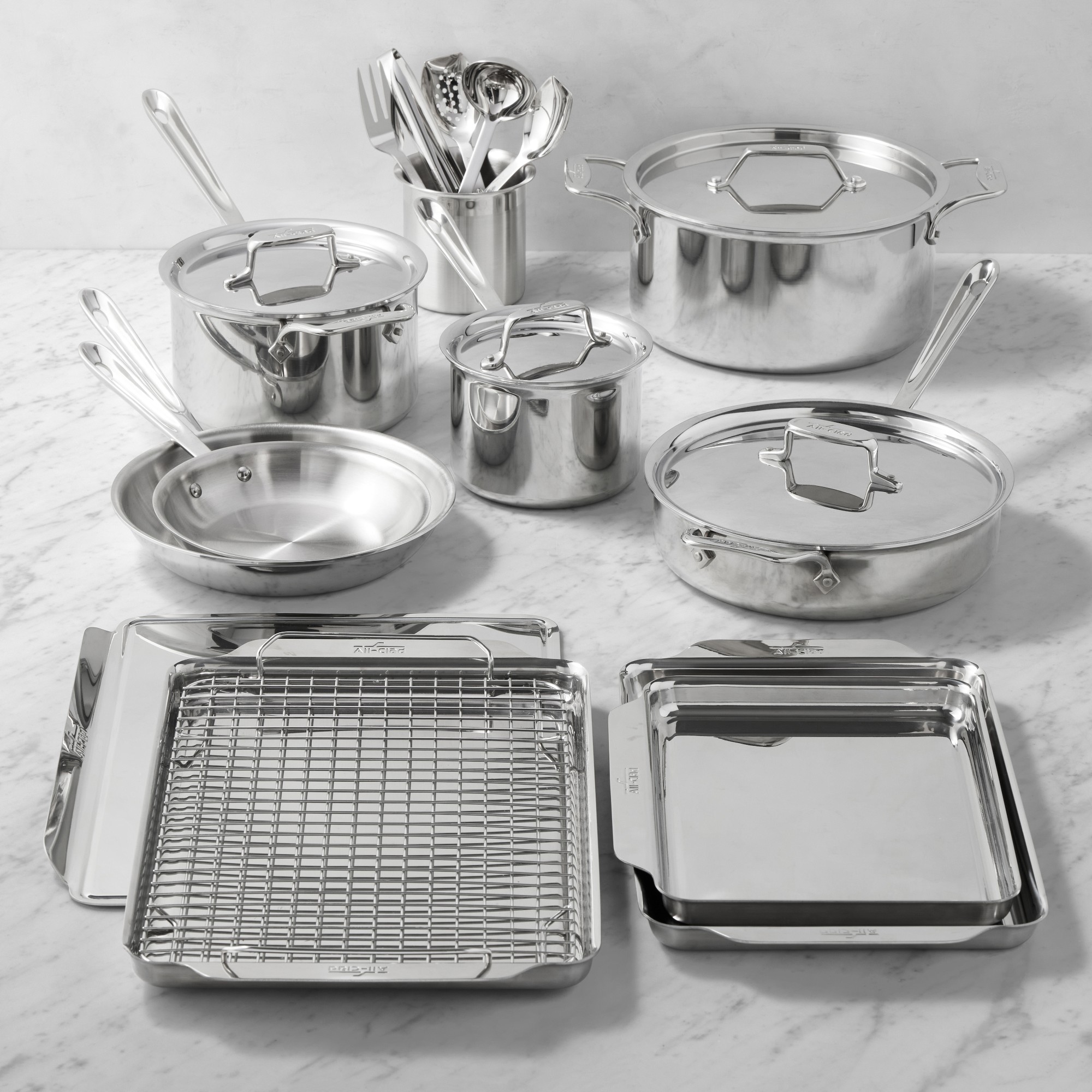 All-Clad D5 Stainless-Steel Ultimate Kitchen 21-Piece Set Simolary simolary.com