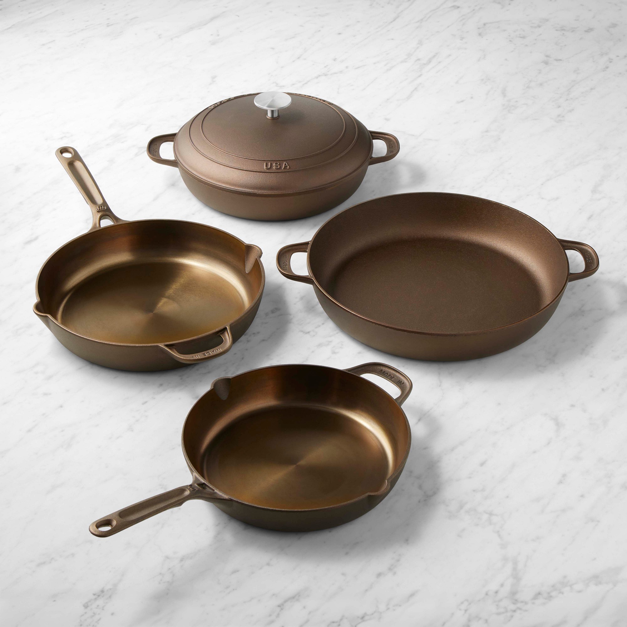 Made In Seasoned Cast Iron 5-Piece Cookware Set Simolary simolary.com