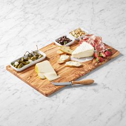 Olivewood Cheese Tray with Ceramic Inserts