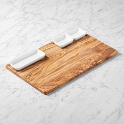 Olivewood Cheese Tray with Ceramic Inserts