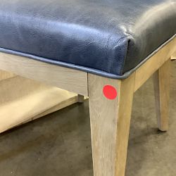 OPEN BOX: Saratoga Dining Curved Back Side Chair, Italian Distressed Leather, Smokey Blue