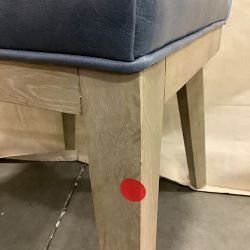 OPEN BOX: Saratoga Dining Curved Back Side Chair, Italian Distressed Leather, Smokey Blue