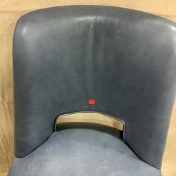 OPEN BOX: Saratoga Dining Curved Back Side Chair, Italian Distressed Leather, Smokey Blue