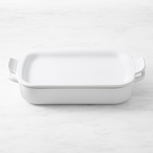 Le Creuset Stoneware Rectangular Baker with Platter Lid, 2 3/4 Qt. Simolary simolary.com