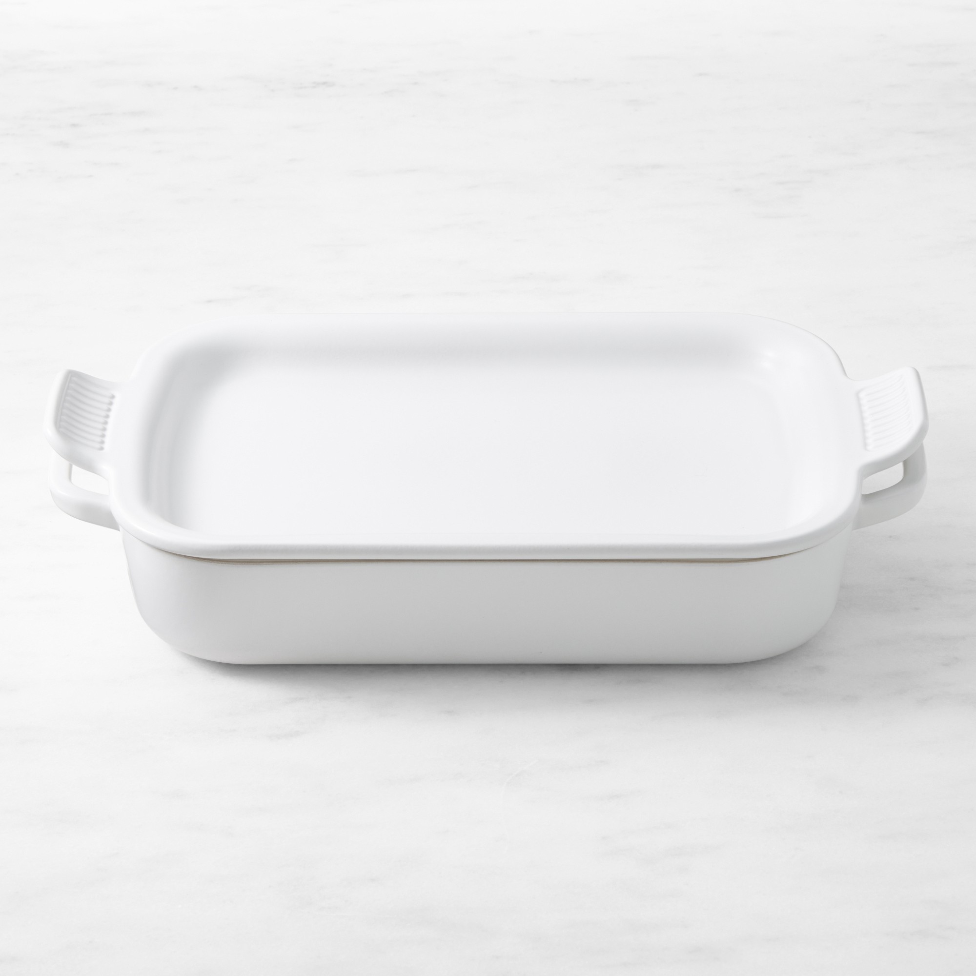 Le Creuset Stoneware Rectangular Baker with Platter Lid, 2 3/4 Qt. Simolary simolary.com