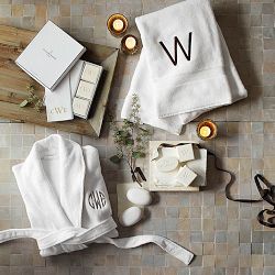 Chambers® Hydrocotton Robe with Piping, Taupe