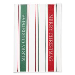 Merry Christmas Jacquard Tea Towels, Set of 2