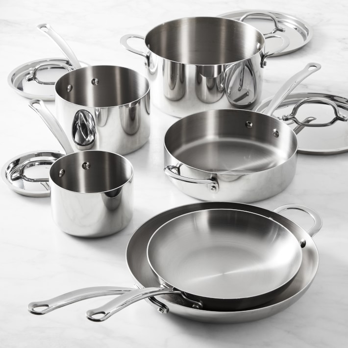 Open Kitchen Stainless-Steel 10-Piece Cookware Set | Williams Sonoma