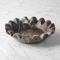 Alora Red Marble Ruffled Bowl