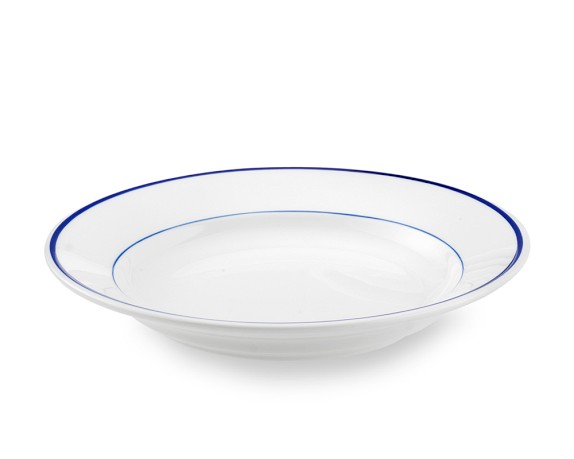 Apilco Tradition Blue-Banded Soup Plates | Williams Sonoma