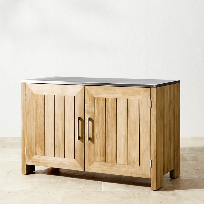 Larnaca Outdoor Teak 2-Door Cabinet | Williams Sonoma