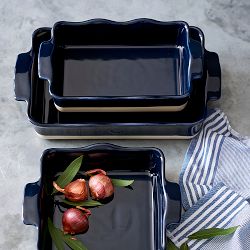 Emile Henry French Ceramic Ruffled Rectangular Baker, Large