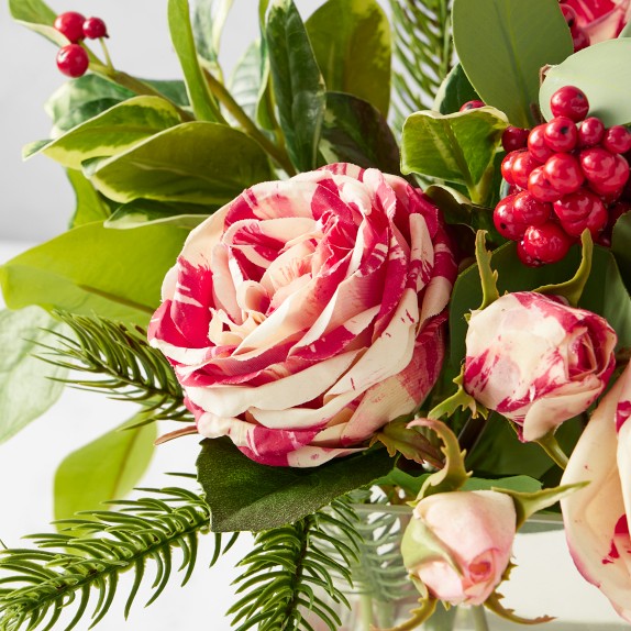Faux Candy Cane Arrangement in Table Runner Vase by Williams Sonoma Home