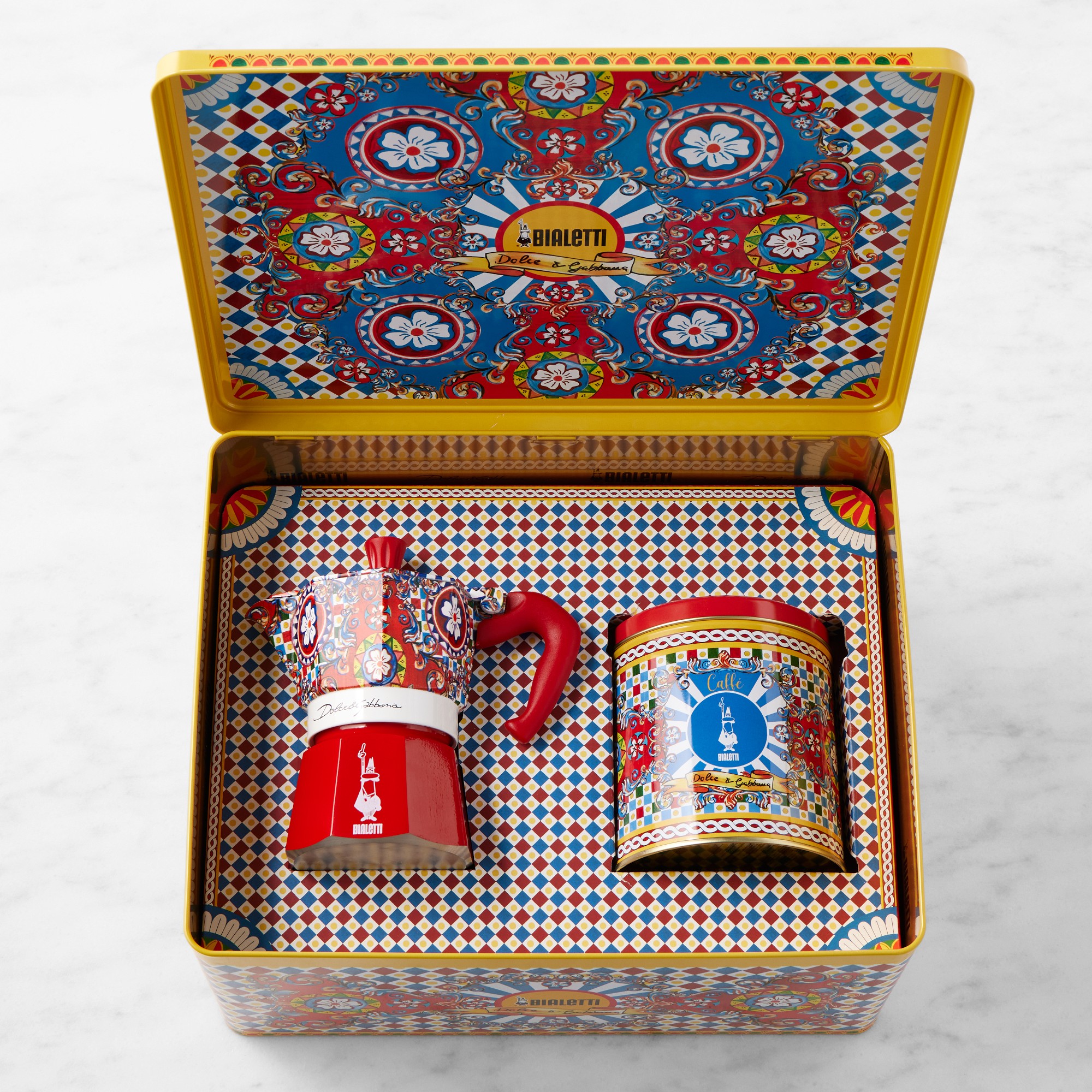 Bialetti Moka Dolce & Gabbana 3-Cup + 1 Irresistible Coffee Tin Gift Set, Carretto Sansujyuku sansujyuku.com