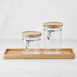 Hold Everything Stacking Canisters With Clamp and Tray Set