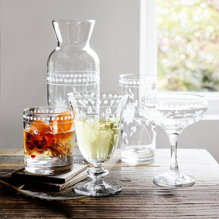 Vintage Etched Highball Glasses | Williams Sonoma